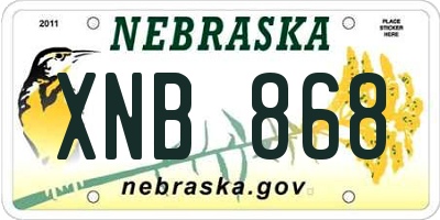 NE license plate XNB868