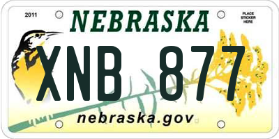 NE license plate XNB877
