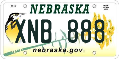 NE license plate XNB888