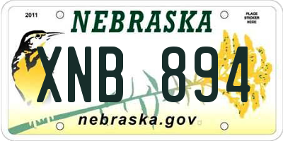 NE license plate XNB894