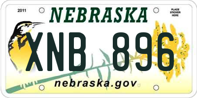 NE license plate XNB896