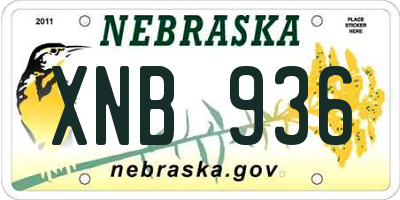 NE license plate XNB936