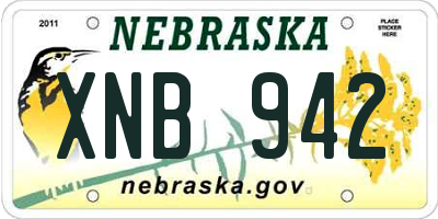 NE license plate XNB942