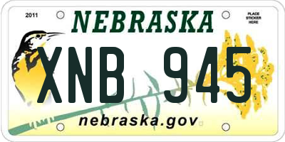 NE license plate XNB945