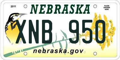 NE license plate XNB950