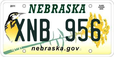 NE license plate XNB956
