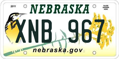 NE license plate XNB967
