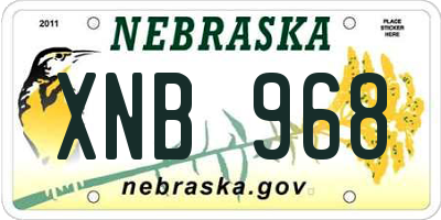 NE license plate XNB968