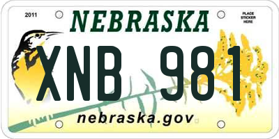 NE license plate XNB981
