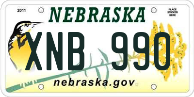 NE license plate XNB990