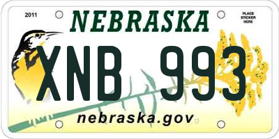 NE license plate XNB993