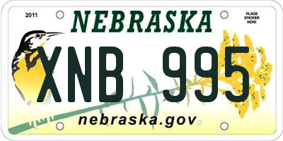 NE license plate XNB995