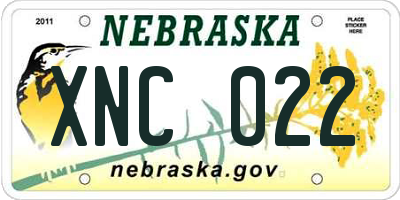 NE license plate XNC022