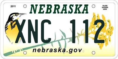 NE license plate XNC112