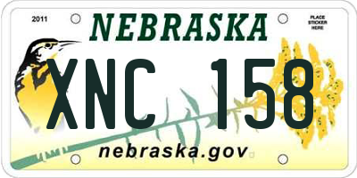 NE license plate XNC158