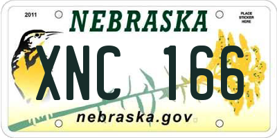 NE license plate XNC166