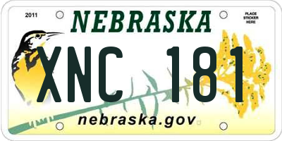 NE license plate XNC181