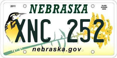 NE license plate XNC252