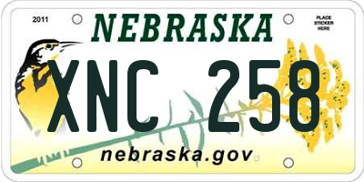 NE license plate XNC258
