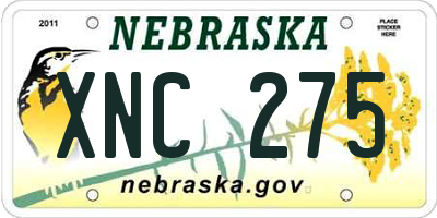 NE license plate XNC275
