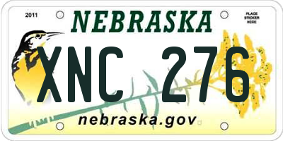 NE license plate XNC276
