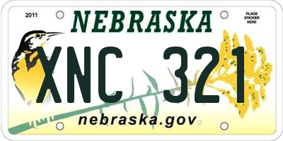 NE license plate XNC321