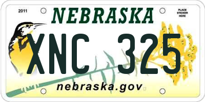 NE license plate XNC325