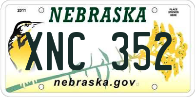 NE license plate XNC352