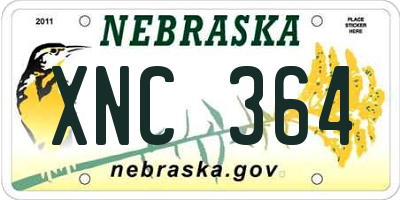 NE license plate XNC364