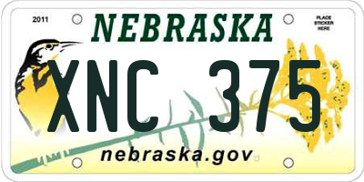 NE license plate XNC375