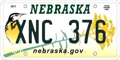 NE license plate XNC376