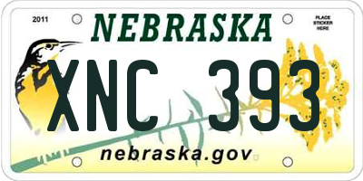 NE license plate XNC393