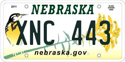 NE license plate XNC443