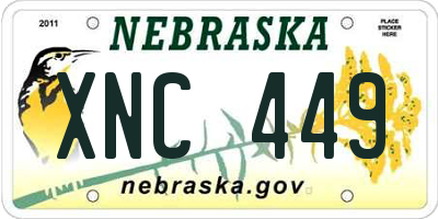 NE license plate XNC449