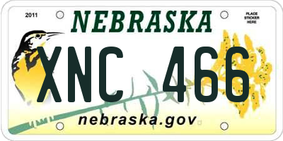 NE license plate XNC466