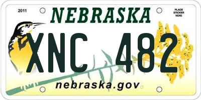 NE license plate XNC482