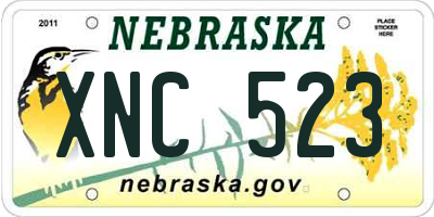 NE license plate XNC523