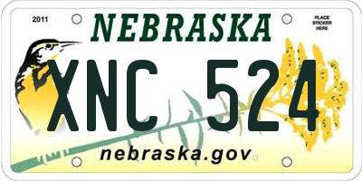 NE license plate XNC524