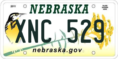 NE license plate XNC529