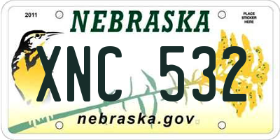 NE license plate XNC532