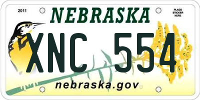 NE license plate XNC554