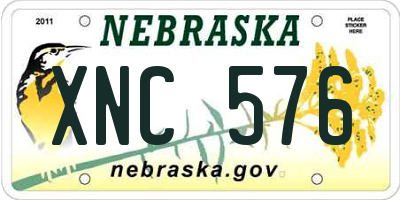 NE license plate XNC576