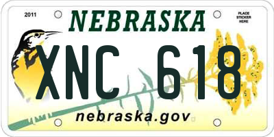 NE license plate XNC618