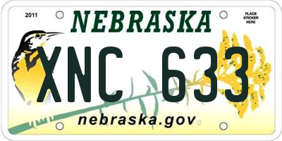 NE license plate XNC633