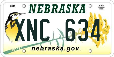 NE license plate XNC634