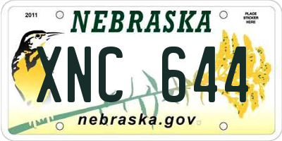 NE license plate XNC644