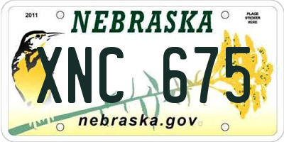 NE license plate XNC675