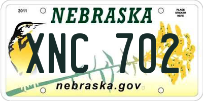 NE license plate XNC702