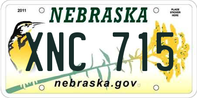 NE license plate XNC715