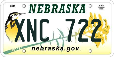 NE license plate XNC722
